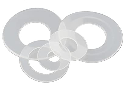 CONPHERON Arandelas de Plástico Arandelas de Nailon Arandela Planas de Plástico Blando Transparente, M18×27×1.0 mm,80 pcs