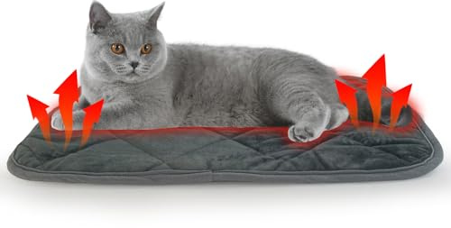 AUPETEK Self-Warming Cat Bed Indoor/Outdoor Super Soft Self Heating Pet Mat Washable Thermal Pad for Cat & Dog 21x15.7 inch