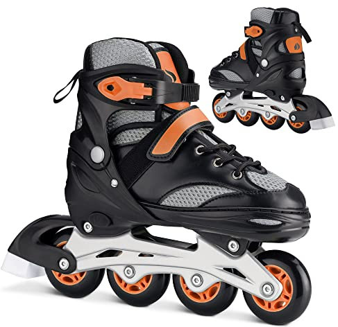 Navaris Inline Skates für Jungen & Mädchen - Inline Rollschuhe größenverstellbar - Inlineskates mit Werkzeugsatz - Größe einstellbar