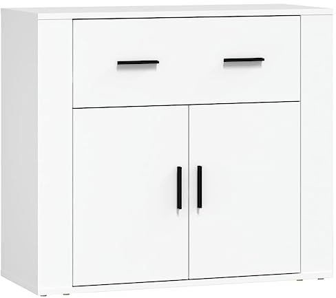 vidaXL Sideboard Schrank Anrichte Beistellschrank Kommode Mehrzweckschrank Standschrank Wohnzimmerschrank Weiß 80x33x70cm Holzwerkstoff