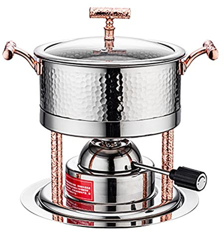 KELUNIS Acciaio Inossidabile Chafing Dish Buffet Set, Round Buffet Food Warmer con Coperchio di Vetro & Supporto Carburante per Matrimoni Feste Banchetti Catering Eventi/Rose Gold