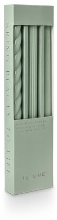 Illume Beautifully Done Unscented Assorted Candle Tapers 3-Pack, Sage Green