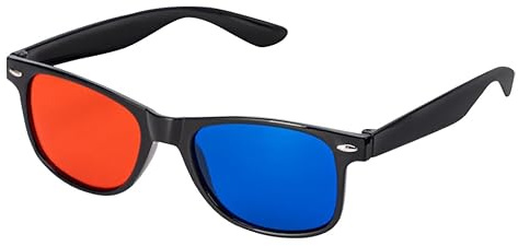 ASMEIR 1 Gafas 3D con Marco Negro, Rojo, Azul, Verde, for Alivio estéreo, películas de TV, Juegos de DVD y Gafas de Entrenamiento for Ojos Perezosos (Color : Red Blue)