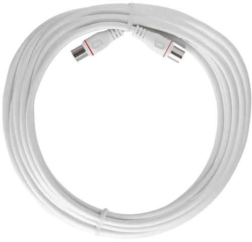 Axing EAK 501-80 Endgeräteanschlusskabel, 5 m, F-Quickfix F-Stecker | 4-fach geschirmtes Modemkabel für Kabelmodem DATA CATV Kabelfernsehen