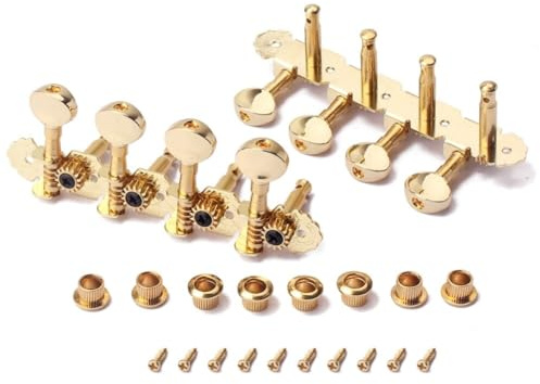 Toyvian Mandolinen-stimmmechaniken Set Lr Tuning Pegs Mit Befestigungsschrauben Und Ferrulen Standard Abstand Für Mandoline Saitige Gitarre Einfache Installation Robustes Metallgehäuse