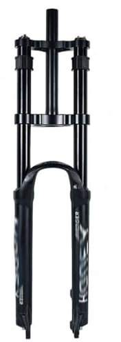 ZECHAO 26 27,5 29 Zoll Doppelschultergabel,160mm Federweg Scheibenbremse 1-1/8 Zoll Fahrrad-Stoßdämpfer MTB Fahrrad Federgabel Schnellspanner (Color : Black, Size : 26inch)