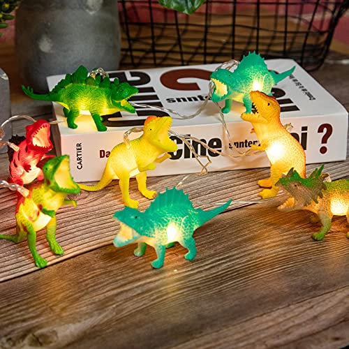 CULASIGN Dino Lichterkette kinderzimmer, Lichterkette Kinderzimmer BabyZimmer Junge, Batterie Nachtlicht Dinosaurier für Kinder Mädchen Geschenk Party Dekoration (3m 10 Lichter)