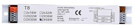 VISIYUBL Lampada Domestica Alimentatore elettronico Alimentatore Fluorescente lineare 2x18/30/58W T8(58W)