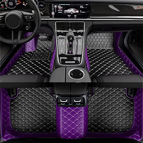 YZECEBNF Auto FußMatten Für Peugeot 508 3008 4008 5008, wasserdichte Vollständige Abdeckung Leder Automatten Vorne Hinten FußMatten Teppiche rutschfeste Autozubehör,G/Purple