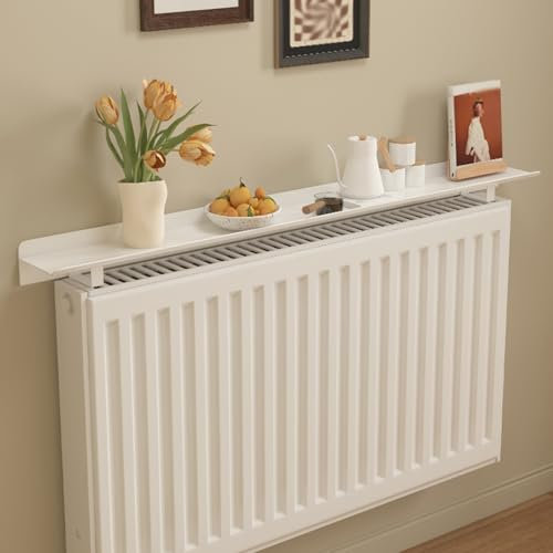 Heizkörperabdeckung 40 60 80 100 160 200 Cm Obere Abdeckung Für Heizkörper, Belüftete Staub-Heizkörper-Abdeckung, Regal, Weiße Dekorative Halterungen Für Heim-Dampfheizkörper/Gusseisen-Heizkörper(L 18