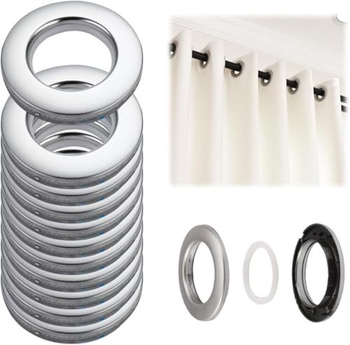 32 Pcs Curtains Eyelet Rings, Inner Diameter 42mm Round Curtain Grommets