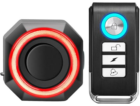 NineLeaf Bike Alarms for Ebikes,Bike Alarm with Remote,Motorcycle Alarm System,IP65 Waterproof,113db super loud,USB Charging, Suitable for Bicycles,Motorcycles,Electric Bikes,Electric Scooters,1PK
