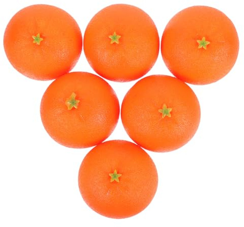 GRIRIW 6piezas Modelos De Naranjas Artificiales Adornos Realistas para Decoración Accesorios Fotográficos y Juguetes Educativos