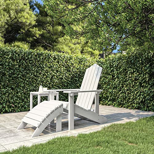 XINCXIN Adirondack-Gartenstuhl, Stühle Gartenmöbel Stuhl Terrassenstühle Geeignet für Pool Outdoor Garden Terrace mit Fußstütze HDPE Weiß