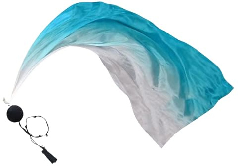 Silk Poi – Lob Tanzfahnen mit Kugeln, bunte Anbetung, Gradient Bauchschleier, Poi für Kirche, Bühne, Stammesauftritte