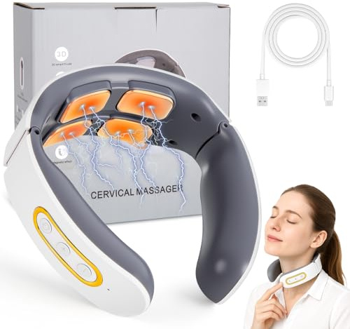 Neurotex Nackenmassagegerät,Mit Stimme,Bio-Neuro-Modulation,11-In-1Nackenlösung,Tragbares Beheiztes Nackenmassagegerät,6 Modi,9 Intensitätsstufen,Elektrisches Nacken Massage für Büro Hause und Reise