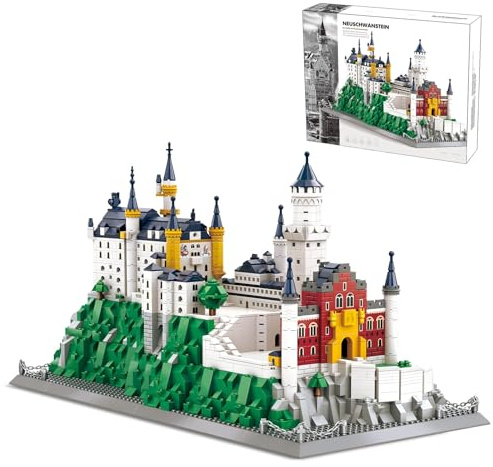 Mocbuiie Neuschwanstein Schloss Architektur Klemmbausteine | 1969 Teile Deutsches Wahrzeichen Burg Bausatz, Detailreiches Castle Modell für Erwachsene und Sammler