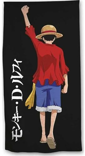 anemone Asciugamano da spiaggia in cotone One Piece 70 x 140 cm – 320 GSM morbido e assorbente – asciugamano da bagno per bambini adulti – manga pirata piscina viaggio regalo (A)