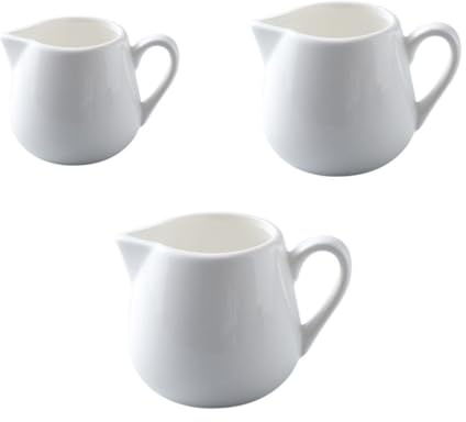 MINAOLULUS Set 3 Pezzi Superficie Liscia e Facile da Pulire Bricco per Latte in Ceramica Manico, Capienza 50ml/100ml/240ml per Casa e Hotel