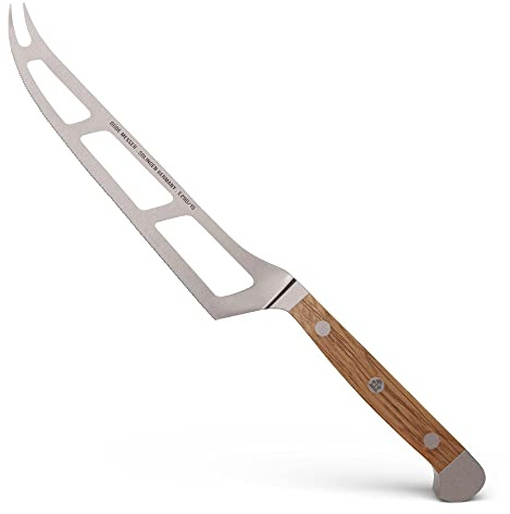 GÜDE Solingen - Weichkäsemesser Käsemesser geschmiedet, 15 cm, Fasseichenholz, ALPHA FASSEICHE, Doppelkropf, Handmade Germany