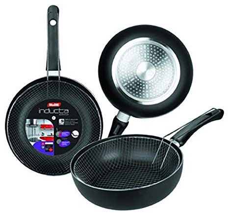 IBILI - Sarten freidora con cestillo inducta, 24 cms, Aluminio, Antiadherente, Apto para induccion