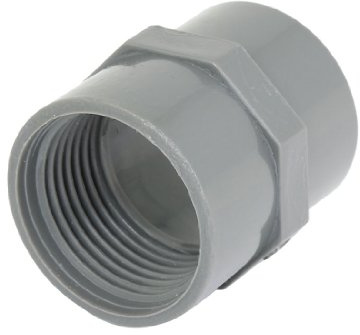 sourcing map Wasserschlauchrohranschluss 32mm Innengewinde Grau Gerade Rohrverbinder PVC