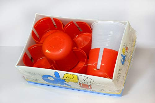 N/D Sottobicchieri Reggibicchieri in Plastica Set 6 Pezzi Porta Bicchieri Antivento Anticaduta (Rosso)
