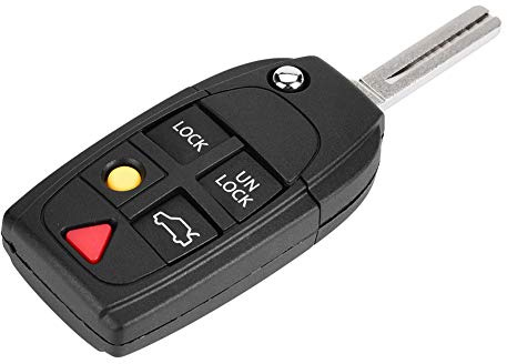 Nyckelväska Keyless Access Bilväska Fjärrnyckelhållare Rak Nyckelväska för S80 V70 XC70 XC90 S60 2000-2009 Svart