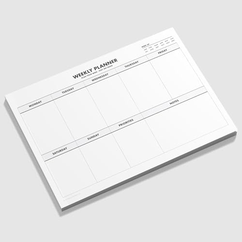 Weekly Planner Pad Desk Organiser To Do List Schedule Meal Planner x50 Sheets A4 Tear-Off Pad