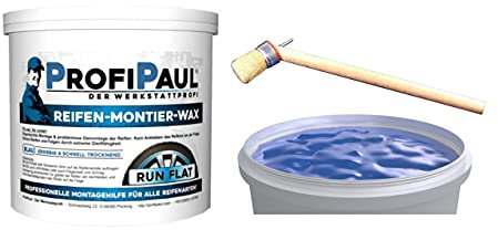 RUNFLAT Reifenmontagepaste blau 5 kg für Runflat & Breitreifen mit Pinsel und Schaber