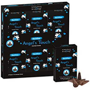 Stamford London 37481 Angels Touch Incense Backflow Cones, 12 Cones x 6 Packs, Black