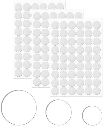 Autocollants Cache Vis 9 Feuilles 870 Pièces Autocollants Couvre Vis Décoratifs Plastique Cache Couvre Vis Adhésif Blanc 12mm 15mm 21mm de Diamètre Vis Trou Autocollants pour Meubles Armoire