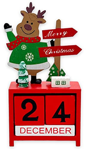 Calendario dell'Avvento in legno, calendario dell'Avvento senza riempimento (renna)