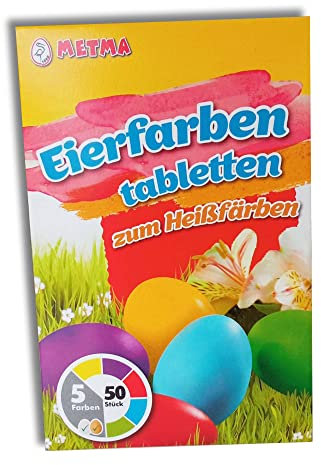 itenga Eierfarbe zum Heißfärben 5 Tabletten blau, gelb, grün, rot, lila Ostereierfarbe Färbefarbe