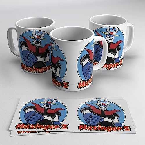 newseny Mazinger Z Tazza regalo con logo del leggendario robot gigante MazingerZ | Ceramica 355ml (Regalo Mazinger Z) (Mazinger Z Bianca)