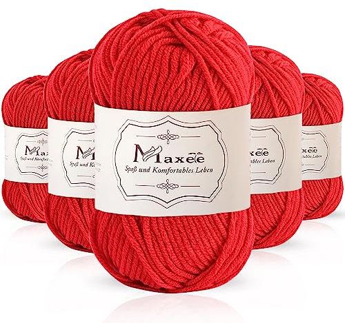 Maxee 250g(50gx5) Handstrickgarn Multicolor, Acryl Garn zum Stricken, Weicher Wolle zum Häkeln und Kunsthandwerk, Hand Knitting Garn zum Häkeln, Schals für Strickanfänger, Erfahrene Stricker