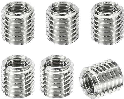 PATIKIL Gewinde Adapter Hülse M14x2 auf M10x1,5, 15mm, 6 Stück | Reduziere Mutter,Außengewinde zu Innengewinde, Reparatur Einsatz Schraube Reduzierstück Verbindungselement