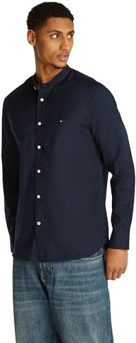 Tommy Hilfiger Uomo Camicia Regular Fit Maniche Lunghe, Blu (Desert Sky), S