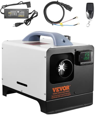 VEVOR Calentador Diésel Todo en Uno 5-8 kW Calentador de Aire Diésel 8-36°C Ajustable con Pantalla LCD Control Remoto Bajo Consumo de Combustible Portátil para Interior de Camión Caravana Autocaravana