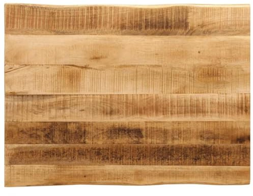 vidaXL Tischplatte mit Baumkante 80x60x2,5 cm Raues Mango Massivholz