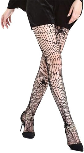 HSLPSM Spinnennetz strumpfhose,NetzstrumpfhoseStrumpfhose spinnennetz | Halloween strumpfhose, Schwarz Sexy Netzstrümpfe Strümpfe, Knochen Muster Spitze Net Strümpfe für Halloween, Karneval