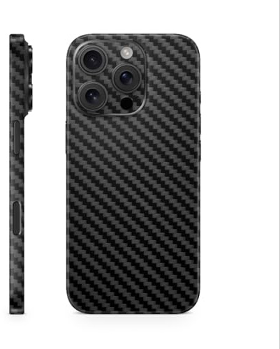 TF Skins Skins kompatibel mit iPhone 16 Pro, Skin Schutzfolie 360° Full Coverage Schutz, super dünn und resistent. Folien Case/Hülle (Carbon Schwarz)