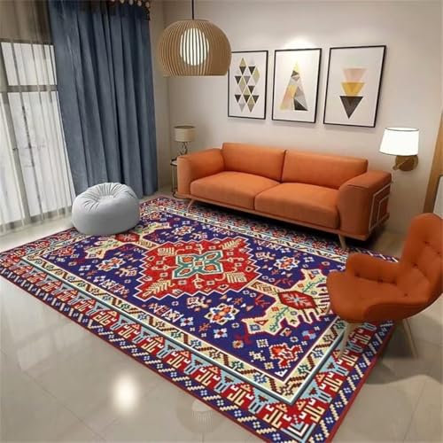DJHWWD Teppich Terrasse Outdoor waschbare fussmatte Schlafzimmer rechteckiger Flur Blauer pflegeleicht Antirutsch Dekoration Teenager mädchen Zimmer 70X110CM