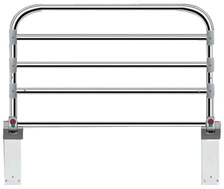 Barandilla de Cama de Acero Inoxidable para Personas Mayores, con Capacidad de Carga de 150 kg (Plata, 60 cm)