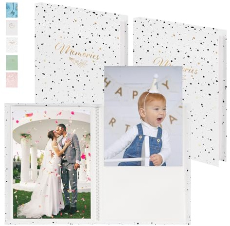 1DOT2 Fotoalbum Einsteckalbum 10x15, 2er-Pack, Weiß und Schwarz | Mit wasserdichter Membran beschichtet, Jedes fasst 36 Fotos