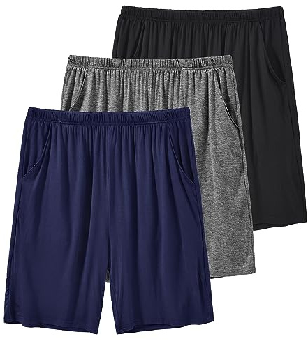 MoFiz Men's Pyjama Shorts Bottoms Ultra Soft Modal Lounge Wear Shorts with Pockets