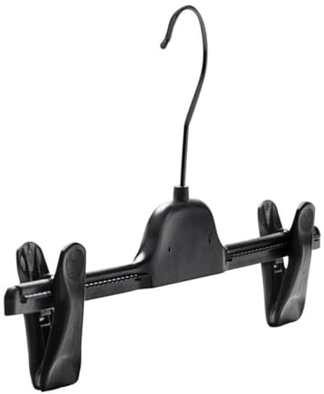 fella4stores ECO Kleiderbügel PM40 aus 100% recyceltem Kunststoff, Rock und Hosenbügel, drehbarer Haken, mit Clips, Größe 40 cm, 30er-Pack