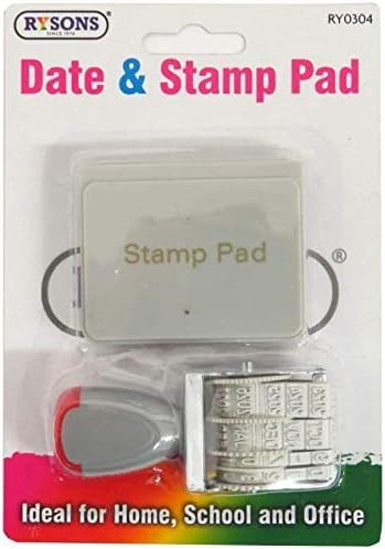 Neel Saanjh Date and Stamp Pad Set, Multi-Purpose Date Stamp, Adjustable Rotating Bands, Compact and Portable, Essential Stationery Tool, Suitable for Official Use, Personal or Educational Purposes