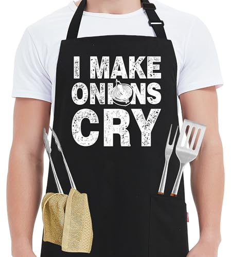 Kaidouma Funny BBQ Grill Aprons for Men - Men‘s Chef Cooking Grilling Apron