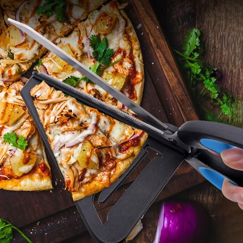 Ciseaux à pizza, Ciseaux pizza Coupe Découpe Cutter en Acier Inoxydable, 33cm Ciseauxs de Cuisine Multifonctionnels pour Couper les Pizzas, les Pâtes et les (Black, 33cm)